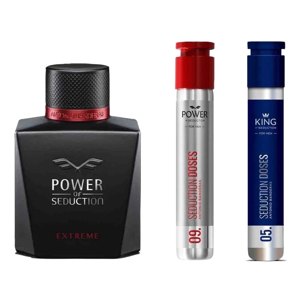 SET POWER OF SEDUCTION EXTREME EDT 100ML + POWER OF SEDUCTION 30ML + KING OF SEDUCTION 30ML ANTONIO BANDERAS