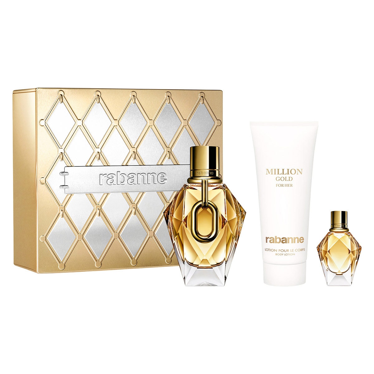 SET MILLION GOLD EDP 90ML + CREMA CORPORAL 100ML + MINI 5ML PACO RABANNE PERFUME PARA DAMA