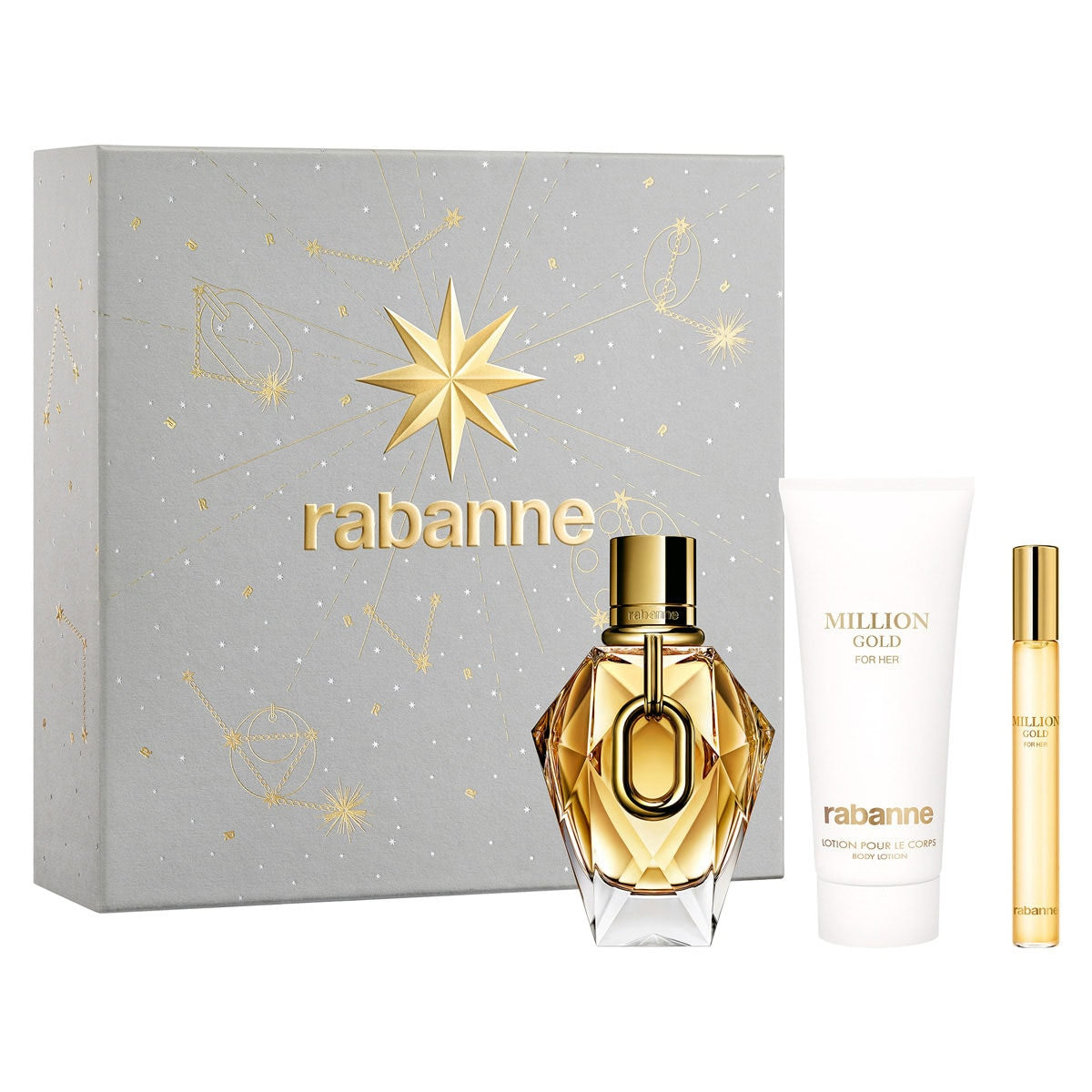 SET MILLION GOLD EDP 90 ML + CREMA CORPORAL 100ML + PERFUMERO 10ML PACO RABANNE PERFUME PARA DAMA