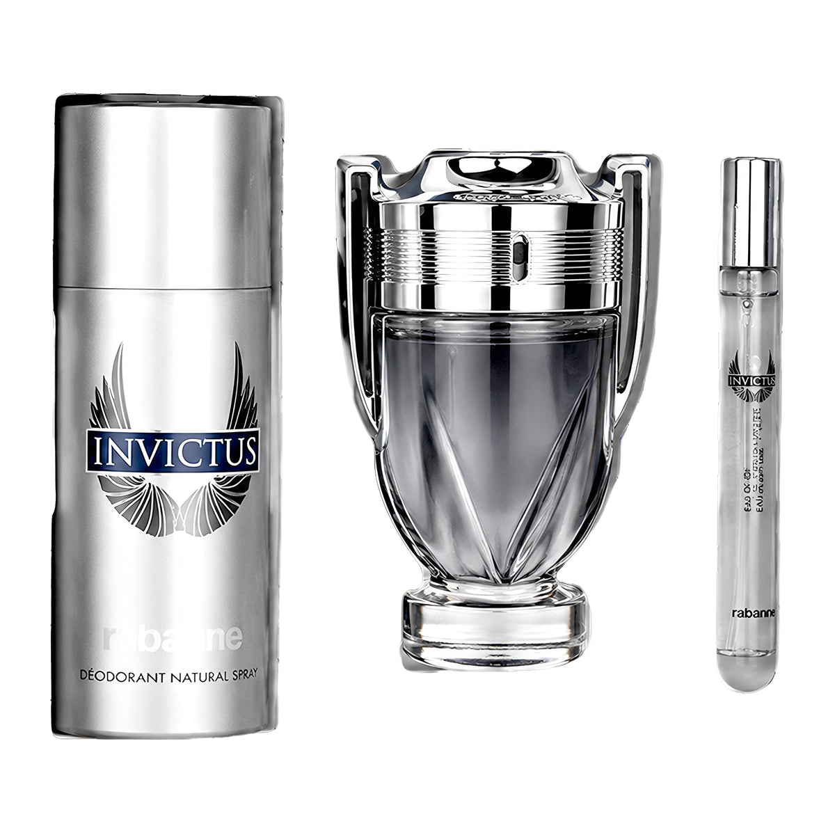 SET INVICTUS EDT 100ML + DESODORANTE 150ML + PERFUMERO PACO RABANNE PERFUME PARA CABALLERO