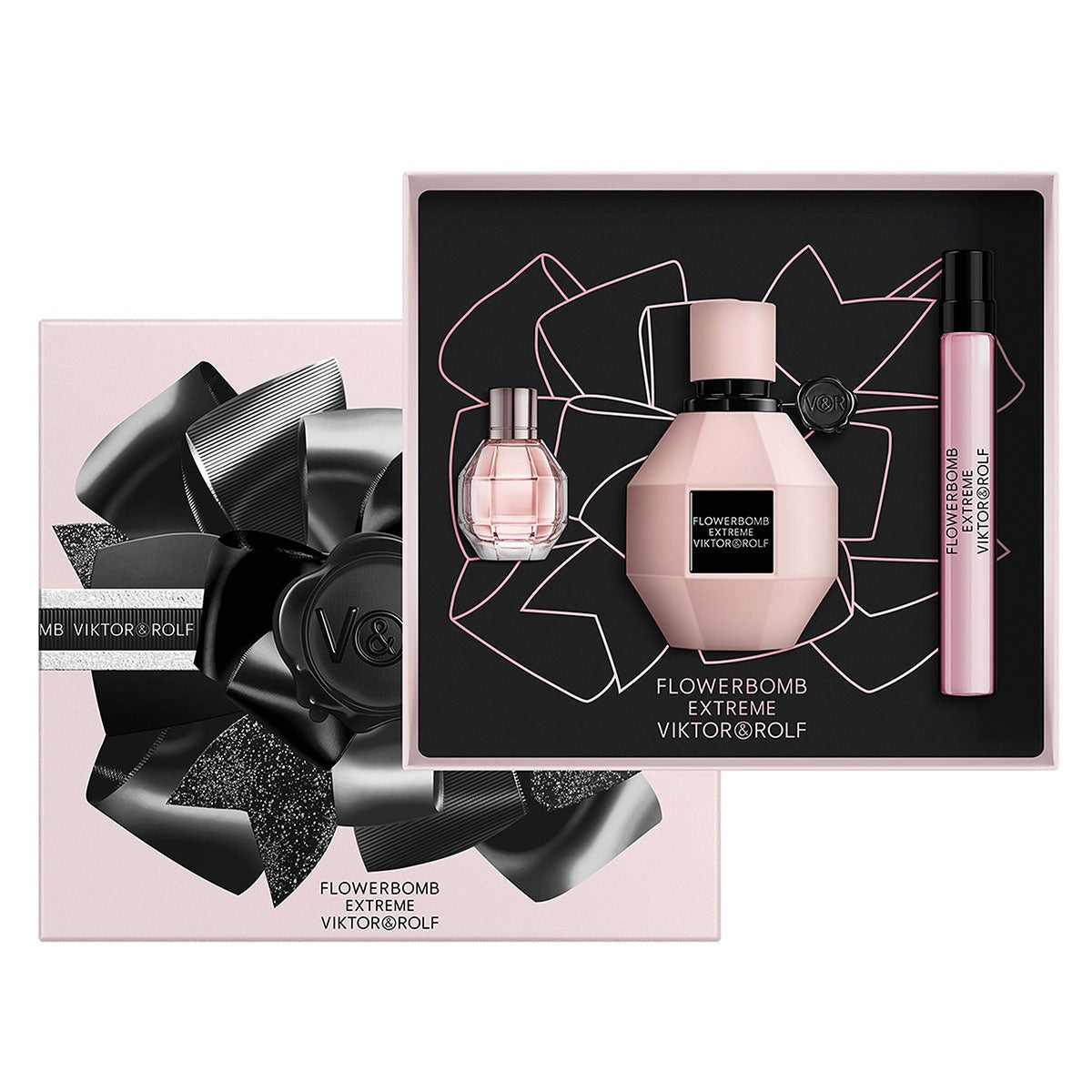 SET FLOWERBOMB EXTREME EDP 50ML + PERFUMERO 10ML + MINIATURA 7ML VIKTOR & ROLF PERFUME PARA DAMA