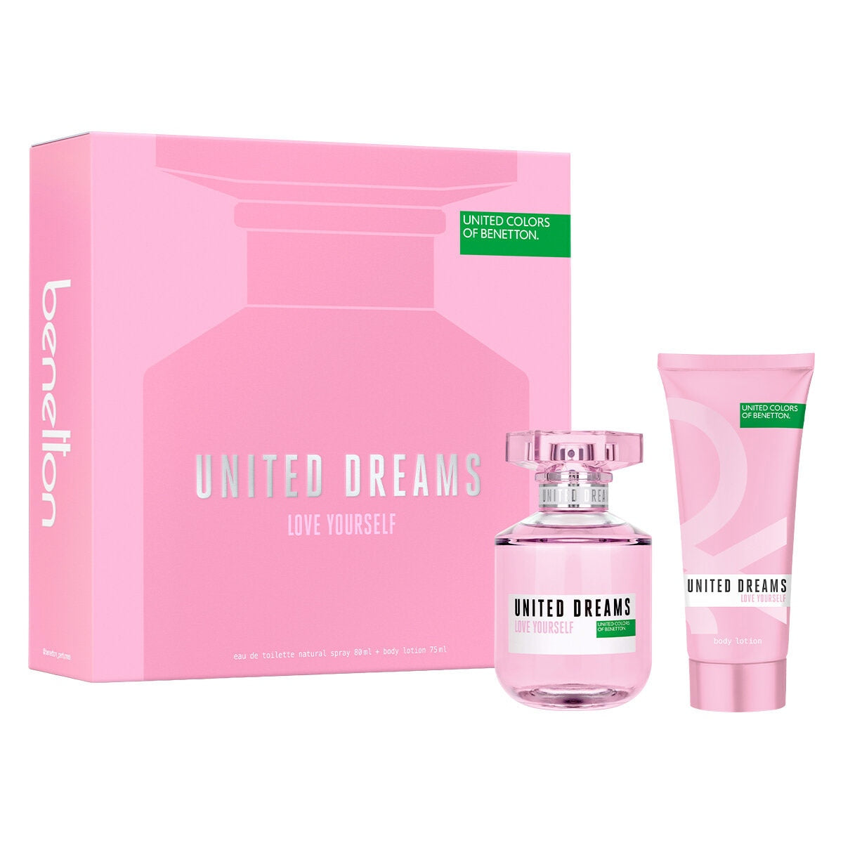 SET LOVE YOURSELF EDT 80ML + CREMA CORPORAL 75ML BENETTON PERFUME PARA DAMA