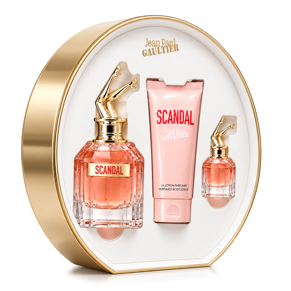 SET SCANDAL EDP 80ML + CREMA CORPORAL 75ML + MINIATURA JEAN PAUL GAULTIER PERFUME PARA DAMA