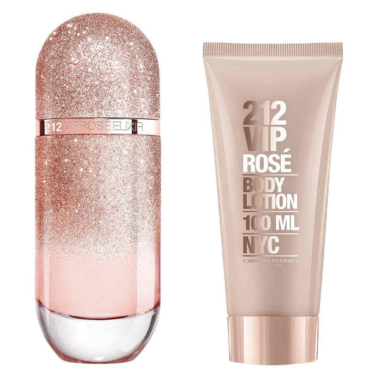 SET VIP ROSE ELIXIR EDP 80ML+CREMA CORPORAL 100ML CAROLINA HERRERA PERFUME PARA DAMA