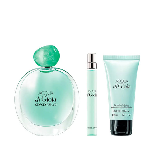 SET ACQUA DI GIOIA EDP 100ML+CREMA CORPORAL 50ML+PERFUMERO 10ML ARMANI PARA DAMA