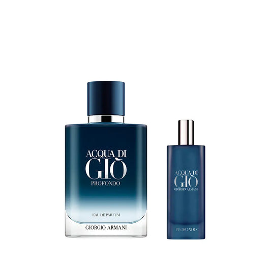 SET ACQUA DI GIO PROFONDO EDP 100ML+PERFUMERO 15ML ARMANI PARA CABALLERO
