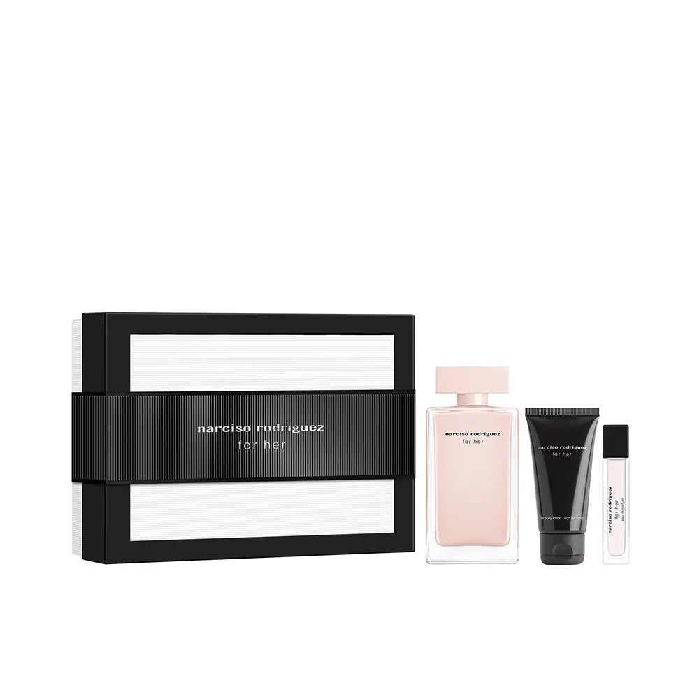 SET FOR HER EDP 100ML + CREMA CORPORAL 50ML + PERFUMERO EDP 10ML NARCISO RODRIGUEZ PERFUME PARA DAMA