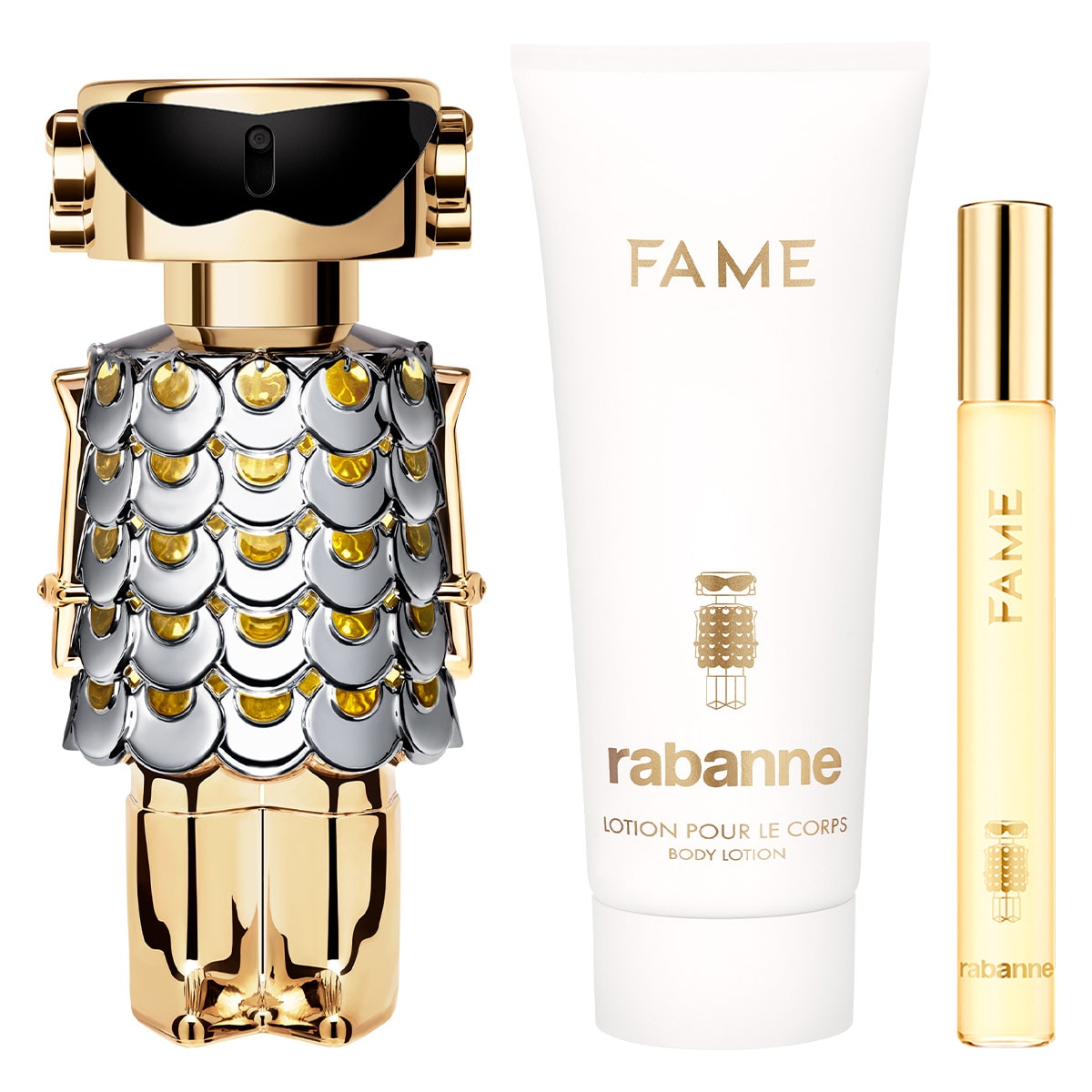 SET FAME EDP 80ML + CREMA CORPORAL 100ML + PERFUMERO 10ML PACO RABANNE PERFUME PARA DAMA