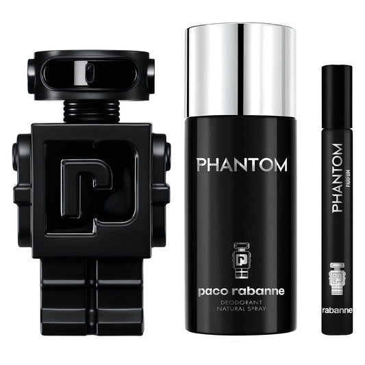 SET PHANTOM PARFUM 100ML+DESODORANTE 150ML+PERFUMERO 10ML PACO RABANNE PARA CABALLERO