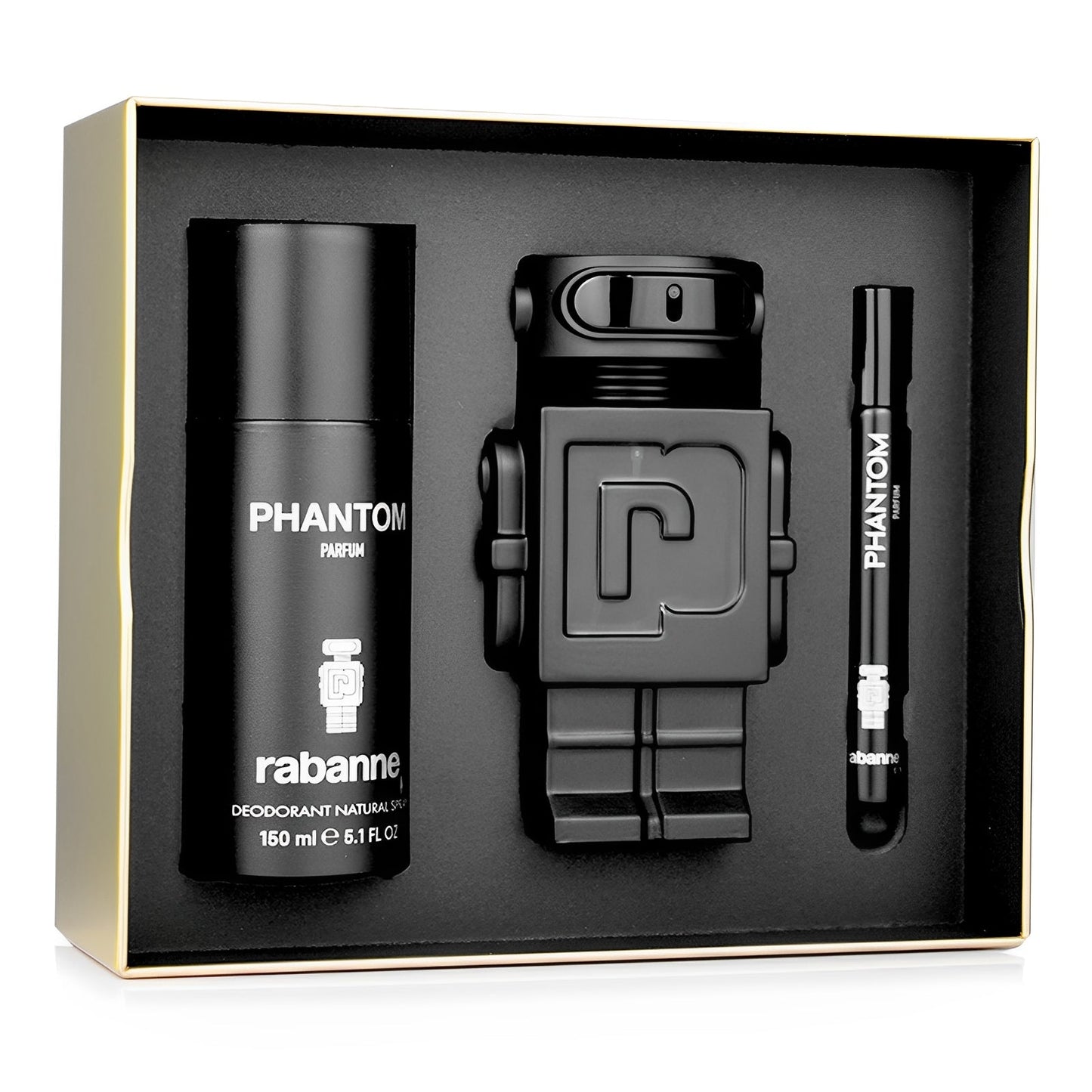 SET PHANTOM PARFUM 100ML + DESODORANTE 150ML + PERFUMERO 10ML PACO RABANNE PERFUME PARA CABALLERO