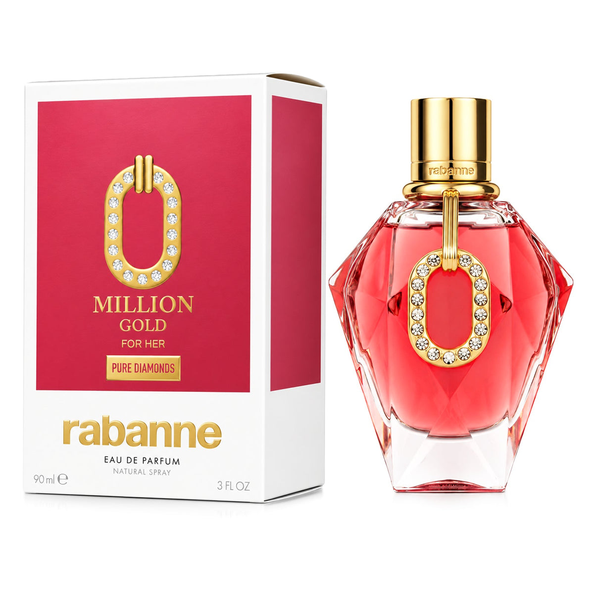 MILLION GOLD FOR HER PURE DIAMONDS EDP 90ML PACO RABANNE PERFUME PARA DAMA