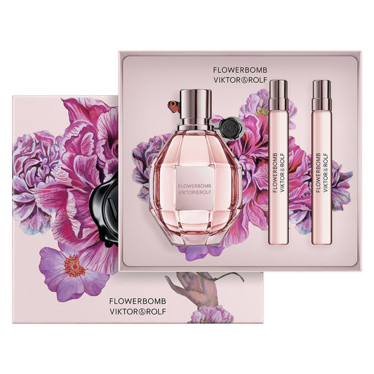 SET FLOWERBOMB EDP 100ML + 2 PERFUMEROS DE 10ML VIKTOR & ROLF PERFUME PARA DAMA