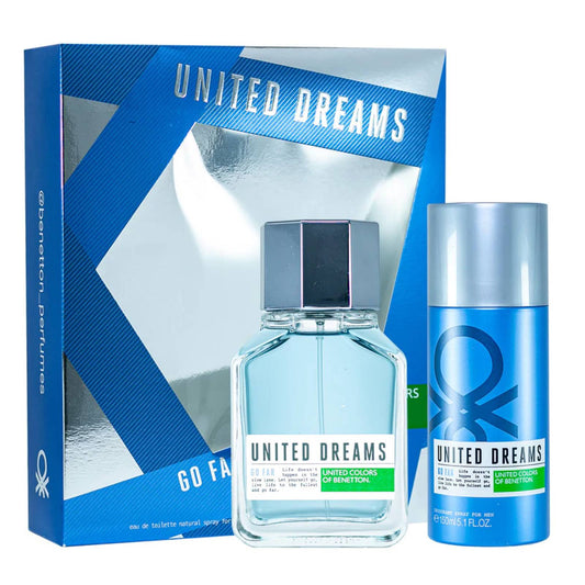SET GO FAR EDT 100ML + DESODORANTE 150ML BENETTON PERFUME PARA CABALLERO