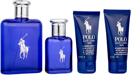 SET POLO BLUE EDT 125ML+POLO BLUE EDT 40ML+GEL DUCHA 50ML+CREMA DESPUÉS AFEITAR 50ML+NECESER RALPH LAUREN PARA CABALLERO
