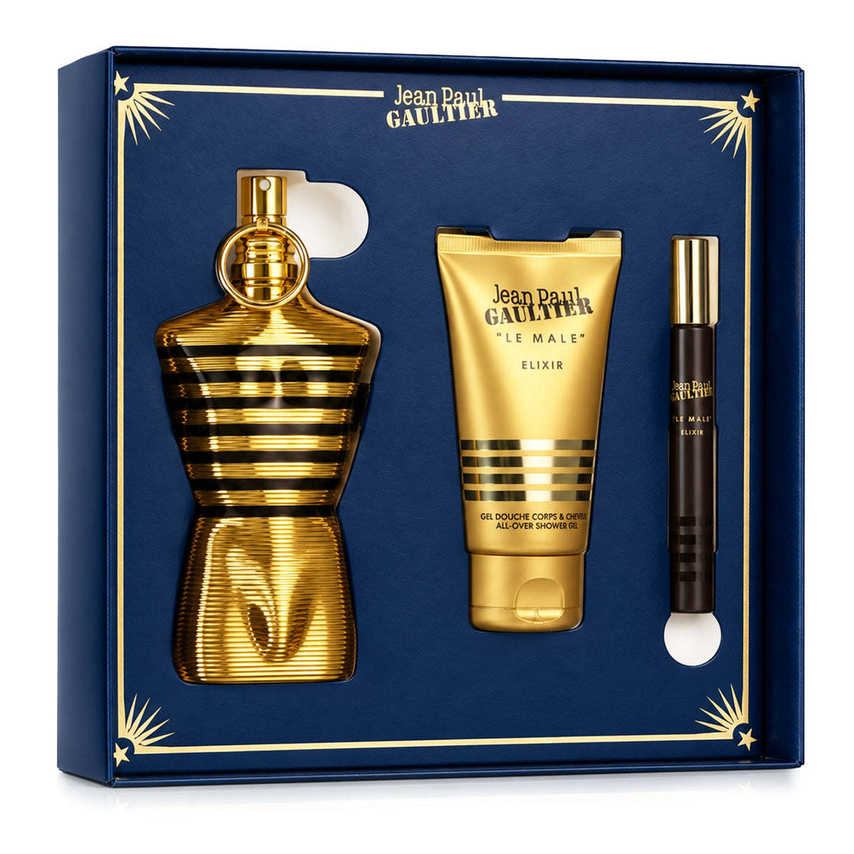 SET LE MALE ELIXIR PARFUM 125ML + GEL DE DUCHA 75ML + PERFUMERO 10ML JEAN PAUL GAULTIER PERFUME PARA CABALLERO
