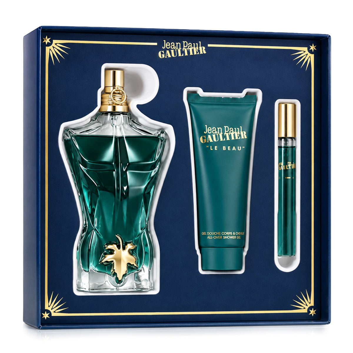 SET LE BEAU EDT 125ML + GEL DE DUCHA 75ML + PERFUMERO 10ML JEAN PAUL GAULTIER PERFUME PARA CABALLERO