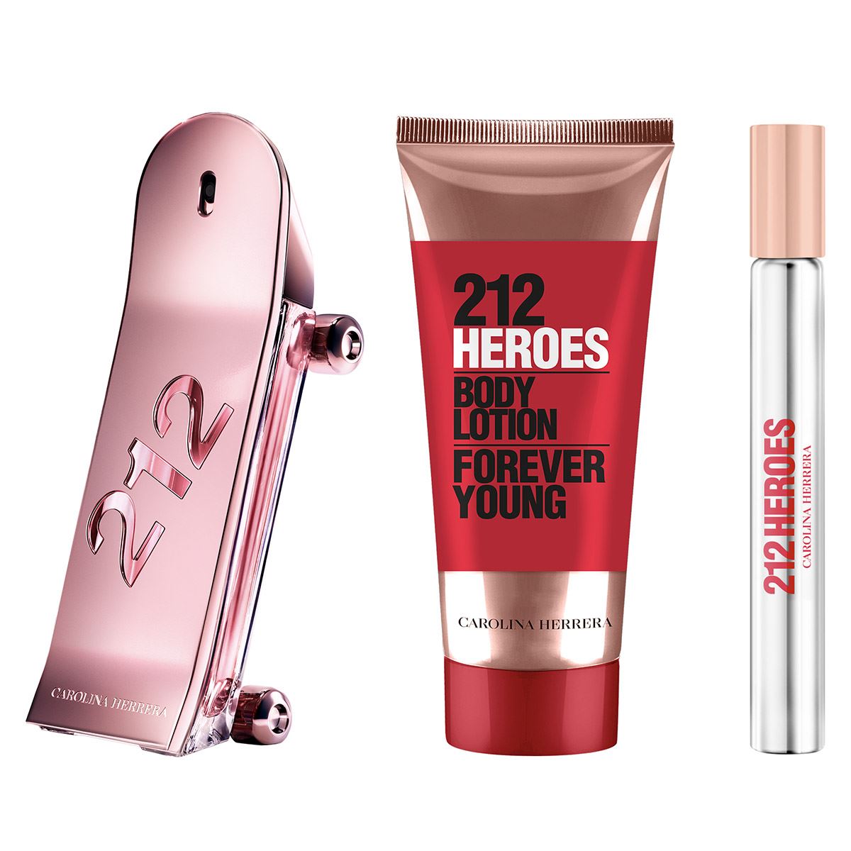 SET 212 HEROES EDP 80ML + CREMA CORPORAL 100ML + PERFUMERO 10MLCAROLINA HERRERAPERFUME PARA DAMA