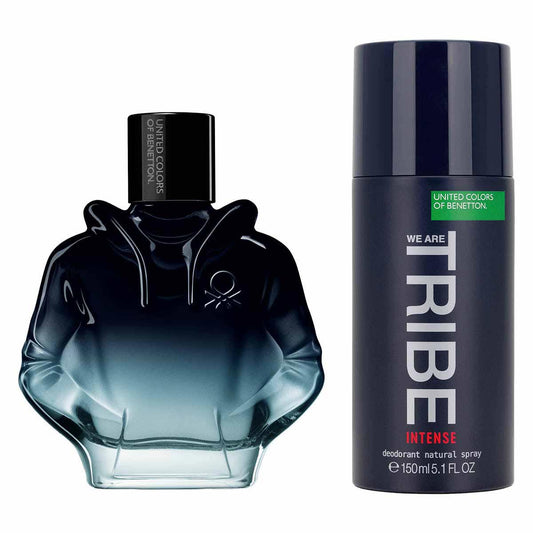 SET TRIBE INTENSE EDP 90ML+DESODORANTE 150ML BENETTON PERFUME PARA CABALLERO